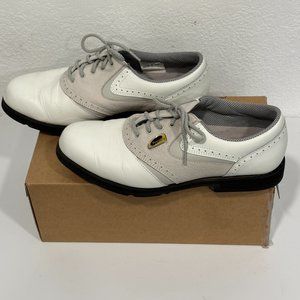 Footjoy Softjoys Terrains Golf Shoes Women Size 7.5M Gray and White Duramax Sole